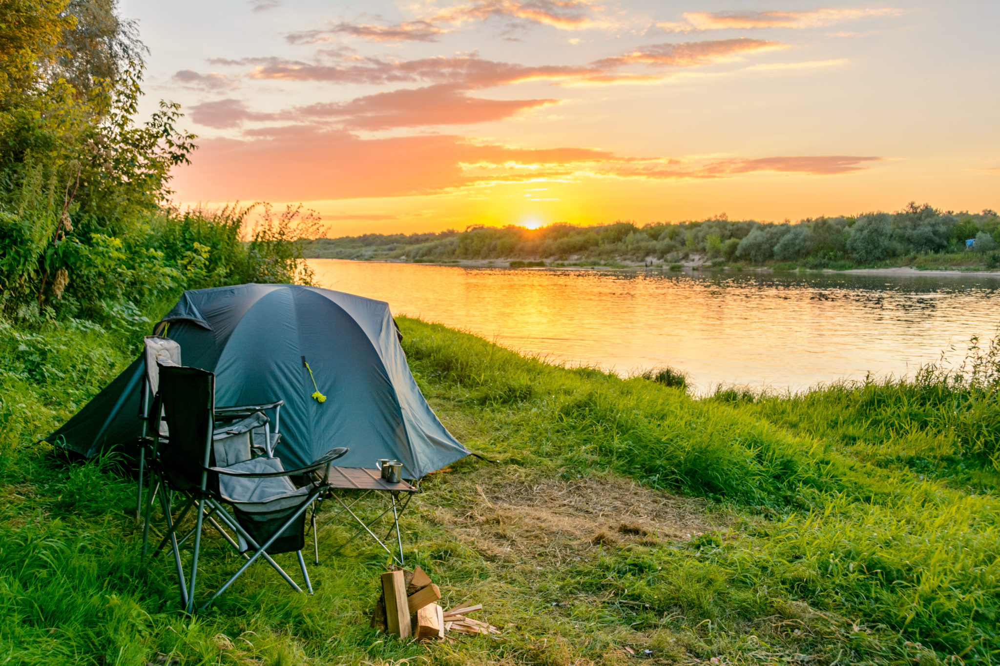 Child Camp near Lake